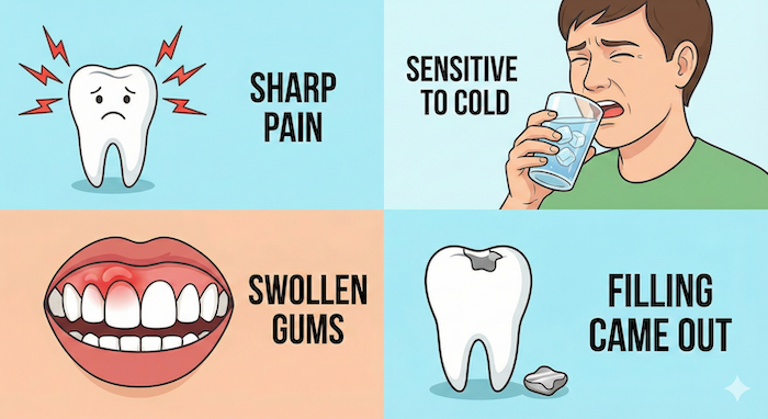 Infographic of common dental symptoms / 一般的な歯の症状のインフォグラフィック