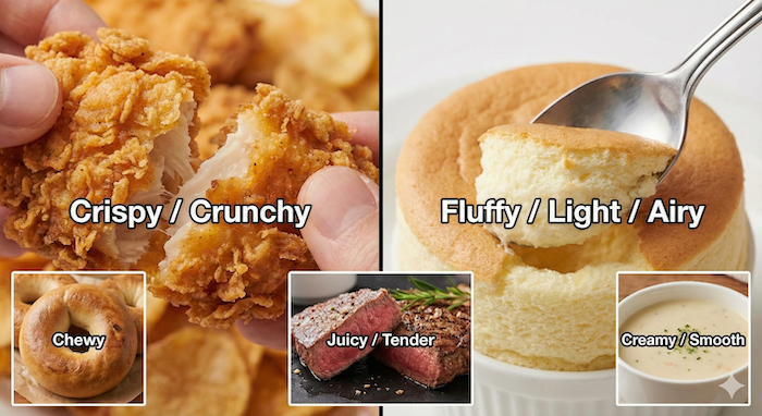食べ物英語 食感(テクスチャー)編 アイキャッチ
