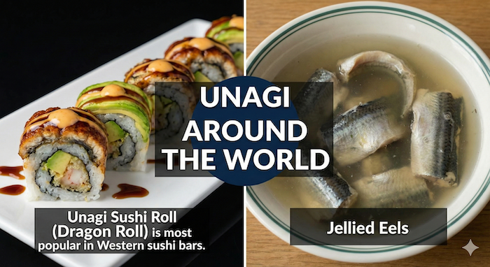 世界のうなぎ料理コラージュ (Global Eel Dishes Collage)