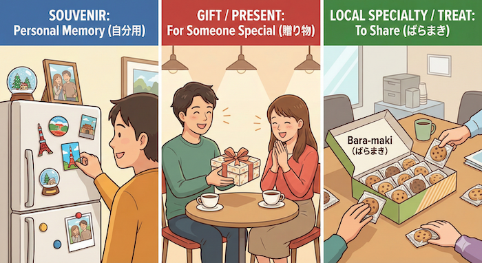 「お土産」の3つの英語表現とその使い分け