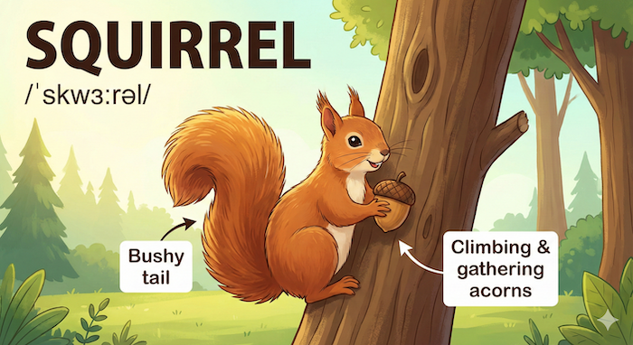 「リス」を表す基本の英単語：Squirrel